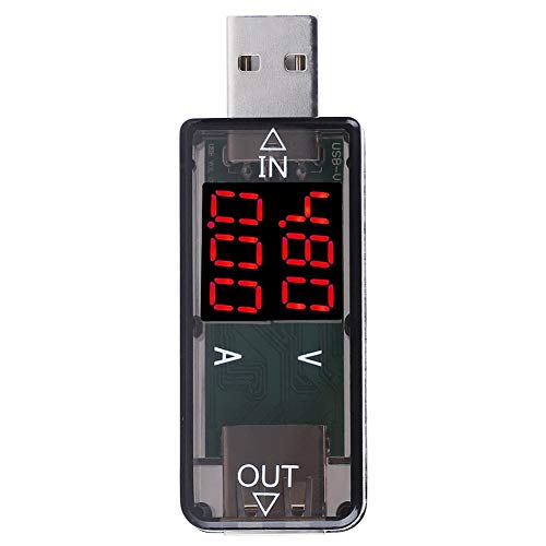 Image of USB Tester, USB Color LCD Voltmeter Ammeter Current Meter USB Meter USB Color Meter Multimeter Charger USB Tester USB Voltage Tester 2.8x1x0.4inch 0.01 Accuracy (Black)