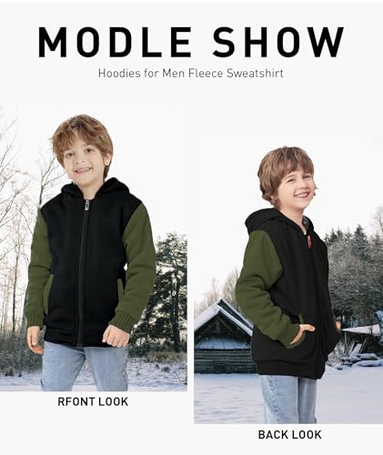 Image of GEEK LIGHTING Boys Sherpa Lined Hoodie Kids Fleece Sweatshirt Full Zip Hooded Jacket