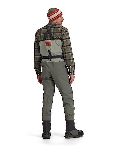 Product Image 9: Simms Freestone Z Mens Fishing Waders, Waterproof Chest Stockingfoot Waders w/Gravel Guards, Front Zipper, 4-layer Breathable, Hunting and Fly Fishing Waders, Smoke, Medium 9-11 Foot