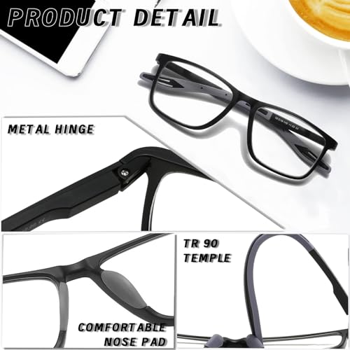 Image of TR90 Blue Light Blocking Reading Glasses with Adjustable Hinges, Cheaters | Flexible Sports Style, Lightweight, Digital Screen Reading, Computer and Office Work, Daily Casual Wear