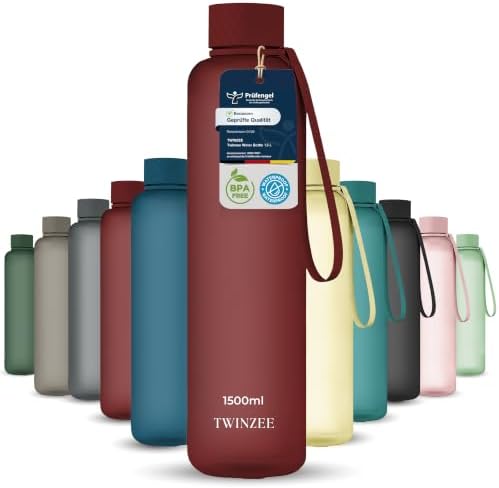 Twinzee Tritan Trinkflasche 1,5 L BPA-frei Auslaufsicher Rot | Ideal für Sport, Schule und Büro · Robust und langlebig · Wiederverwendbar · Einfache Reinigung · Alltagstauglich
