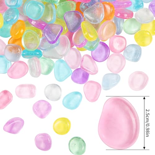 Image of 150 PCS Mix Color Glow Rocks Luminous Stones DIY Pebbles Fairy Garden | OSOPOLA Mix Color Glow Rocks Luminous Stones Fish Tank Accessories DIY Pebbles For Fairy Garden FD05MX150B