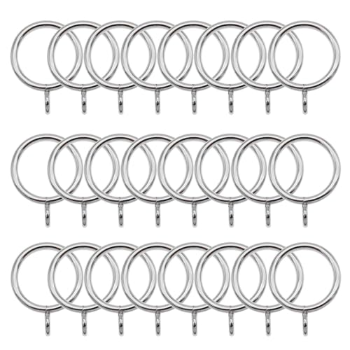 Anillas Cortinas Metal,24 PCS 38mm Diámetro Interno Anillos Cortina con Ojales Fijos Anillos Colgantes de Ventana para Barra de Poste de Cortina