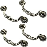 Uenhoy 4 Pcs 5 Inch Bail Handle Drop Pulls Vintage Drop Bail Drawer Pulls Antique Bronze Cabinet Pul
