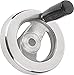 Kipp 06277-4080X10 Aluminum/Duroplastic/Galvanized Steel 2 Spoke Hand Wheel with Revolving Handle, 80 mm Diameter, 10 mm Bore Size