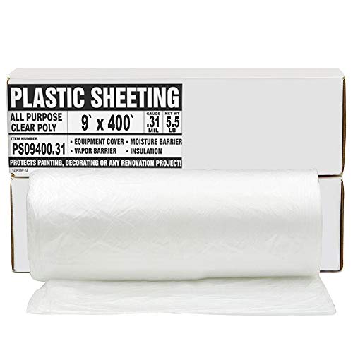 Aluf Plastics 7.8 Micron Vapor/Moisture Barrier Sheet Tarp, 9' x 400'