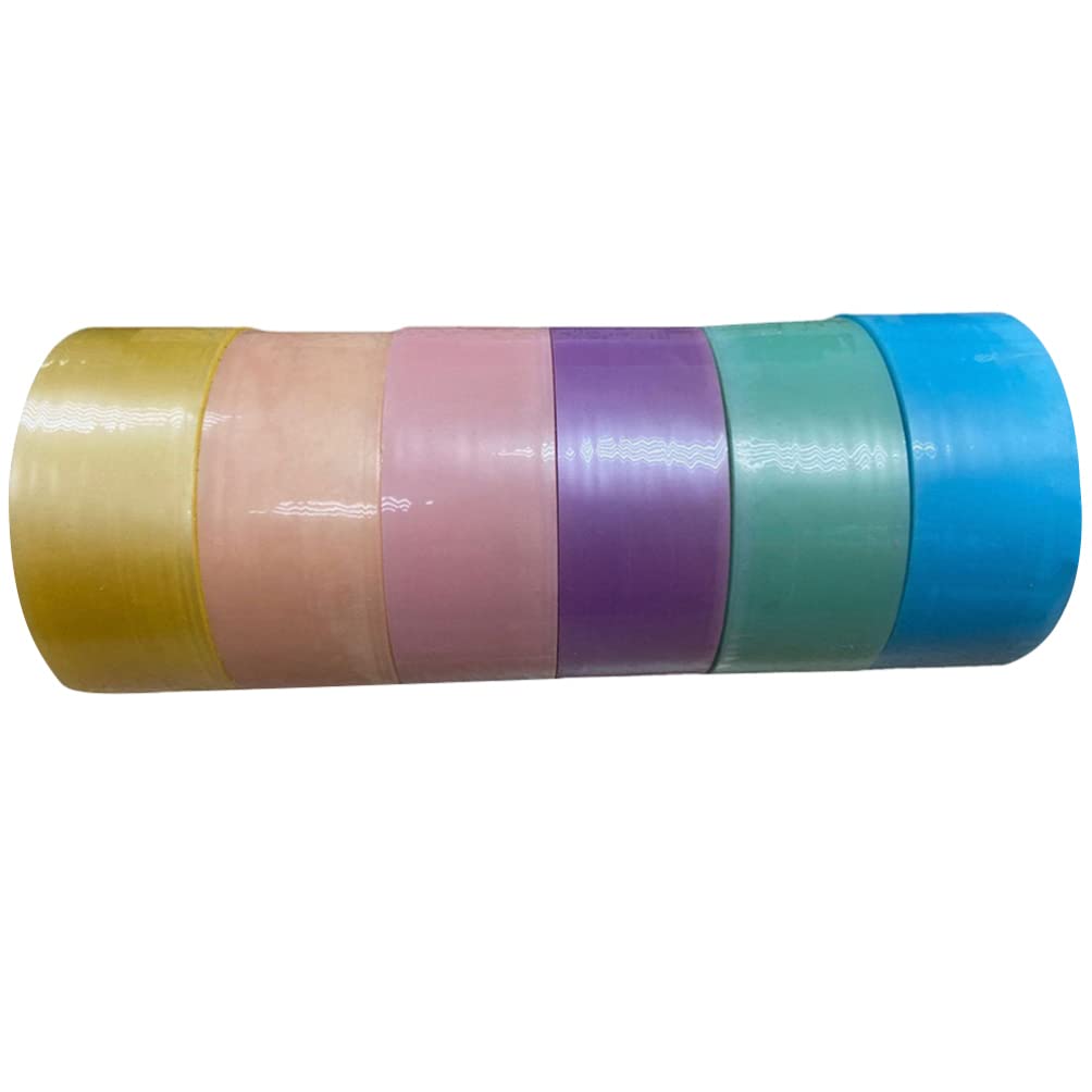 Toyvian Pearl Sticky Ball Tape 6 Rolls Colored Adhesive Tapes 3.54X3.54In Silky Texture for DIY Crafts Relaxation and Decorative Projects