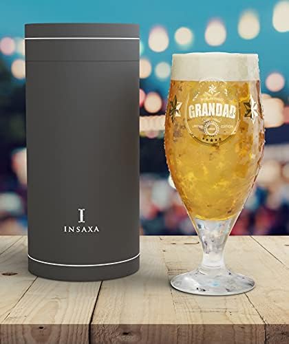 Insaxa Grandad Gifts - World's Finest Grandad Beer Glass (1 Pint / 580ml) Birthday Gifts for Grandad Christmas Gifts Fathers Day