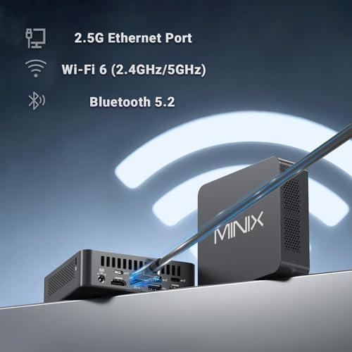 Image of MINIX NUC150 Mini PC Intel N150, 16GB DDR5 RAM, 512GB SSD, 4K Triple Display, USB-C, 2.5G Ethernet, Wi-Fi 6, BT5.2, Windows 11 Pro mini Computer,Ideal for Business, Remote Work & Education