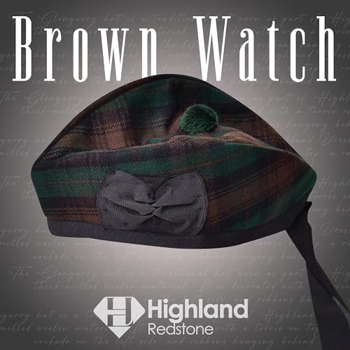 Image of Glengarry Cap-Traditional Scottish Hat, Acrylic Wool Tartan Glengarry hat, Kilts /Bagpipes Accessories