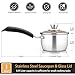 P&P CHEF 1 Quart Saucepan Small Pot, Stainless Steel Saucepan with Lid, Small Sauce Pan for Home Kitchen Restaurant Cooking, Visible Glass lid & Bakelite Heat-Proof Handles,Dishwasher Safe, 1 Pc