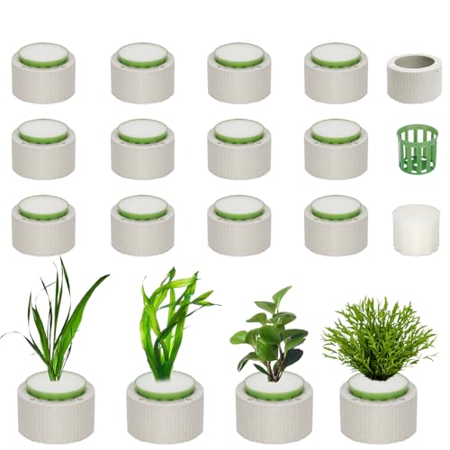 16 Pack Aquarium Plant Holder Fish Tank Plant Weights Aquarium Plant Rings 1.8 x 1.3 Inch Decorative Aquascape Accessories