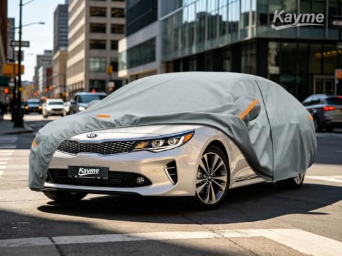 Image of Kayme Heavy Duty Car Cover Custom Fit Kia Optima Kia K5 (2000-2026), Waterproof All Weather for Automobiles, Full Exterior Covers Sun Rain UV Protection.
