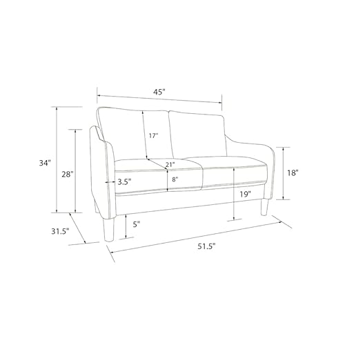 Dhp Henson 2-Seater Loveseat Sofa In Green Velvet #TOP6