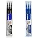 Pilot BLS-FR7-L-S3 - Recambio Frixion, color azul, paquete de 3 unidades + Pilot - Set de 3 Recambios para Frixion Ball y Clicker, punto medio, negro
