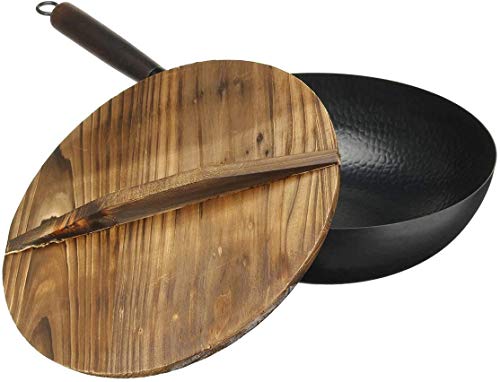 Wok chino de hierro martillado a mano 30 cm miniatura 4
