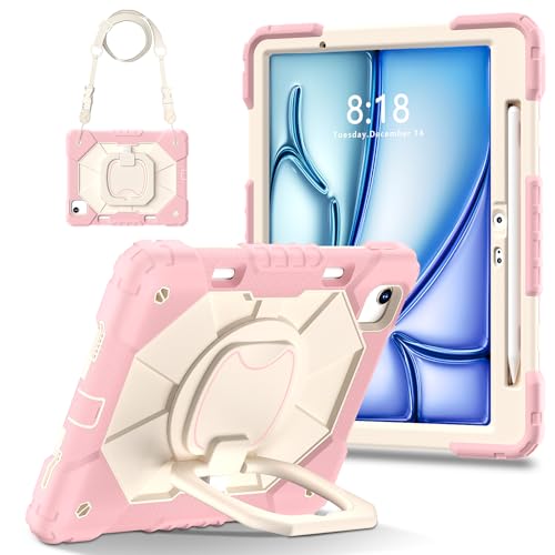 Coque iPad Air 11 M3 2025 Lunivop antichoc avec support rotatif 360