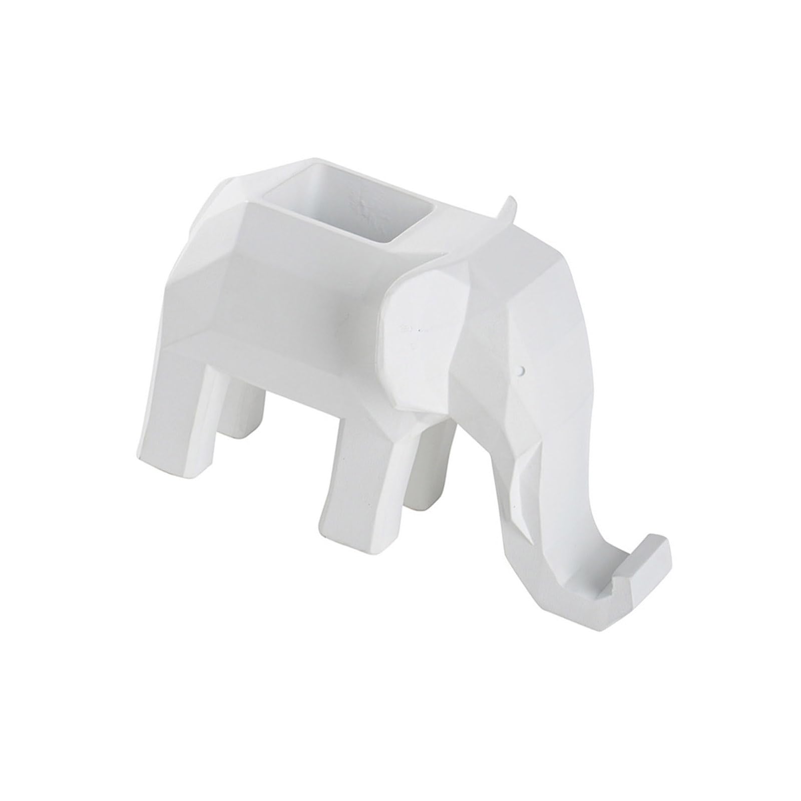 Qcbuegof Elephant Shape Resin Phone Stand with Built in Pen Storage Container Decorative Resin Pen Cup for Desk Organization Phone Owner with Owner