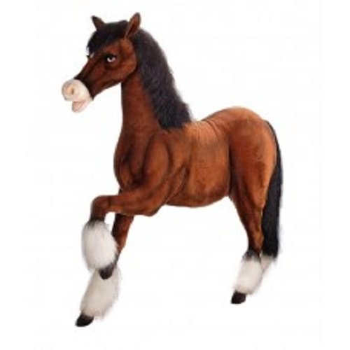62.5" Life-Like Handcrafted Extra Soft Plush Prancing Clydesdale Horse Stuffed Animal