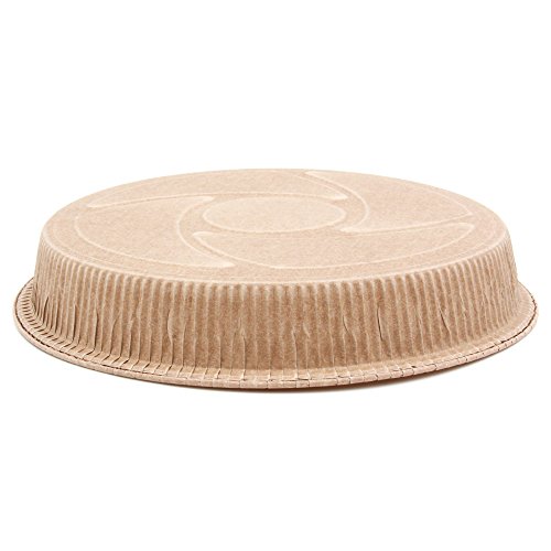 Paper Pie Pans Round By Ecobake | Easy Release, Faster Baking | No Grease Needed | Set Of 10 Brown Paper Baking Pans | Size 6.22" B X 1.22" H #TOP2