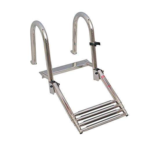 Escalera para piscina 4 escalones plegable de aluminio miniatura 1