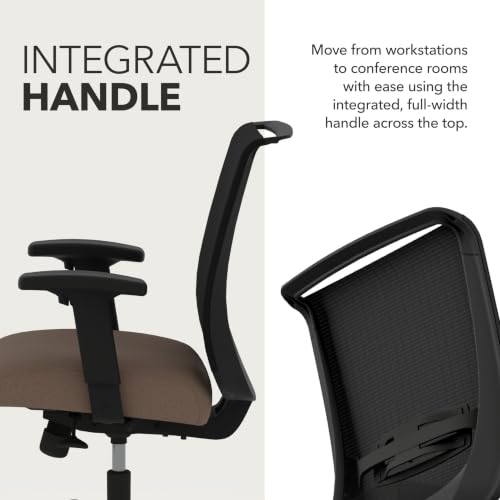 Image of HON Convergence Ergonomic Office Chair with Mesh Back, Adjustable Arms, Lumbar Support, Synchro‑Tilt Desk Chair with Wheels for Home Office or Computer Use, Black Frame, Bark