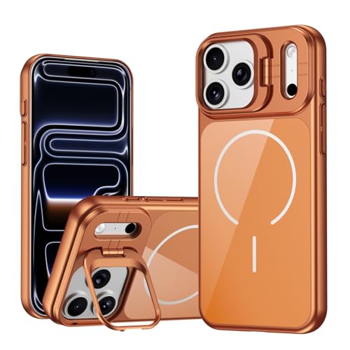 Étui de protection rigide iPhone 12 Pro orange en placage de verre avec support objectif