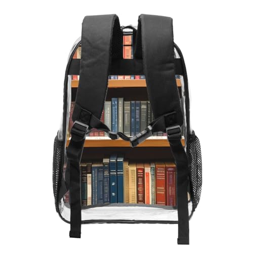 Sac à dos transparent avec poches style décontracté noir taille unique - 2