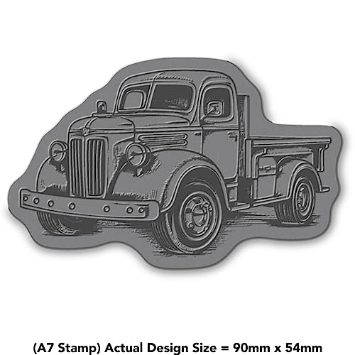 'Vintage Truck' Rubber Stamp - Unmounted Design for Crafting & Scrapbooking, A7 (RS00048847)