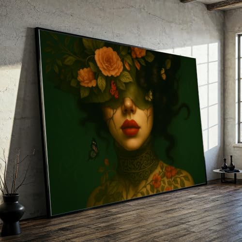 Toile femme et papillons pour sublimer votre salon moderne 50x75 cm