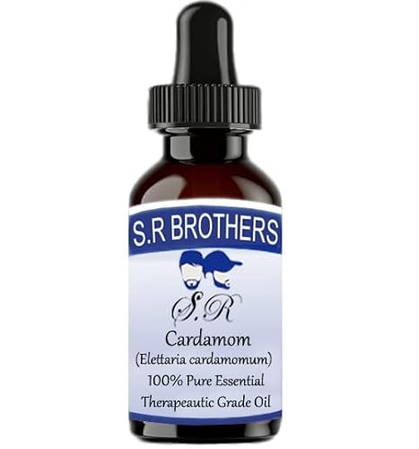 S.R. Brothers Huile essentielle de cardamome (Elettaria cardamomum) 100 % pure qualité thérapeutique (10 ml) en plastique avec compte-gouttes