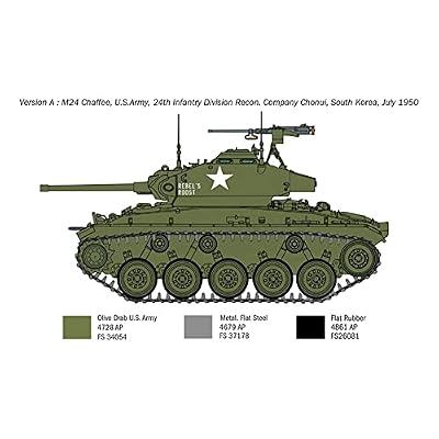 Italeri 6587 M-24 Chaffe Korean War, 1:35 Scale Plastic Model Kit, Plastic Model Assembly, Model Making, Military Vehicles, Green