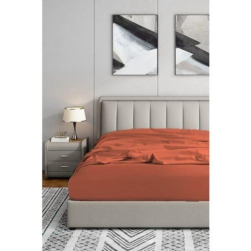 Soley 180x200 Lastikli Fitted Penye Çarşaf, Kiremit