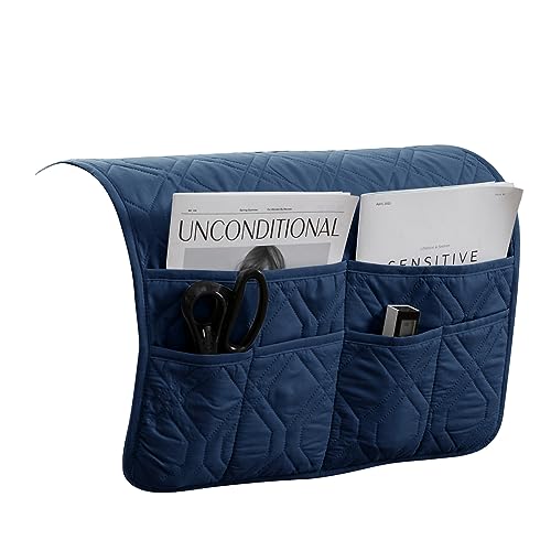Funda Organizadora para Reposabrazos de Sofá Antideslizante con Bolsa de Almacenamiento para Sillón Reclinable con Bolsillos para Celular Y Gafas (Berlín)