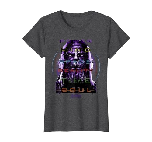 Image of Marvel Infinity War Thanos 6 Infinity Stone Manifest T-Shirt, Women, Dark Heather Grey, Small