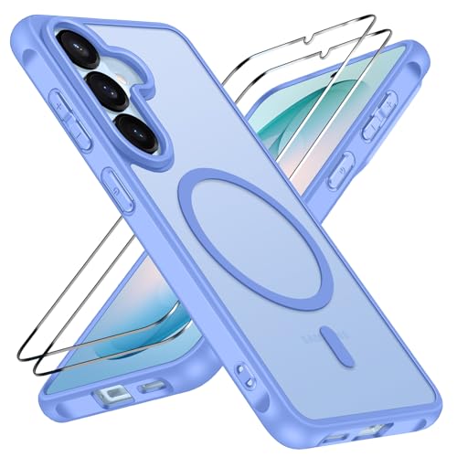 ivoler Coque Magnétique pour Samsung Galaxy S26 5G avec 2 Pièces Verre Trempé, Compatible avec MagSafe, Translucide Mat Arrière Étui de Protection en Silicone...