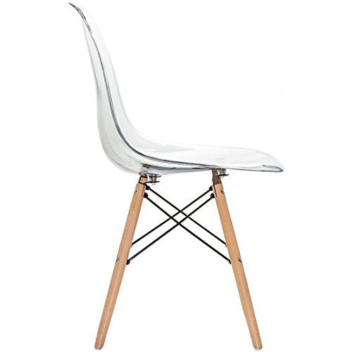 2Xhome Ch-Rayleg(Clear) Dining Chair, Plastic #TOP7