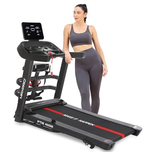 MAXPRO PTM405M 4.5 HP Peak DC Motor Multifunction Folding Treadmill with Massager,Free Diet Plan,Max.Speed 14km/hr,Max. User Weight 110kgs,Fit Show App Support,Running Machine LED Display for Home use