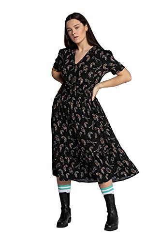 Studio Untold Women's Kleid, V-ausschnitt, Bedruckt V-neck, printed