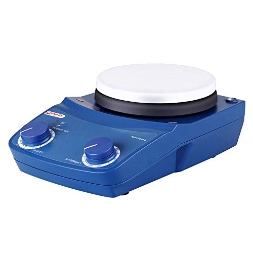 PRECIPETTE 5 Inch Lab Magnetic Stirrer Hot Plate Mixer with Stir Bar : Max Stirring Capacity of 20L丨50-1500RPM丨Up to 590°F丨Brushless DC Motor丨Ceramic Coated Plate and Aluminum Housing