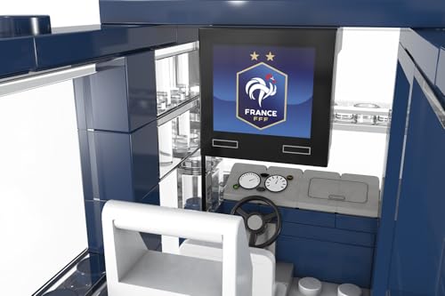 Megableu - Bus der französischen Mannschaft FFF zum Zusammenbauen – 319 Bausteine – offizielles FFF-Modell – Fußball-Bauspiel für Kinder & Erwachsene – Geschenkidee für Fans & Unterstützer, blau