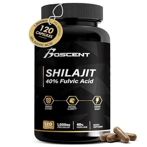 Pure Himalayan Shilajit Capsule 1000mg Extract with 40% Fulvic Acid Supplement 58+ Trace Minerals, Better Than Shilajit Resin Enhance Energy Support Immune for Men & Women- Third Party Lab Tested