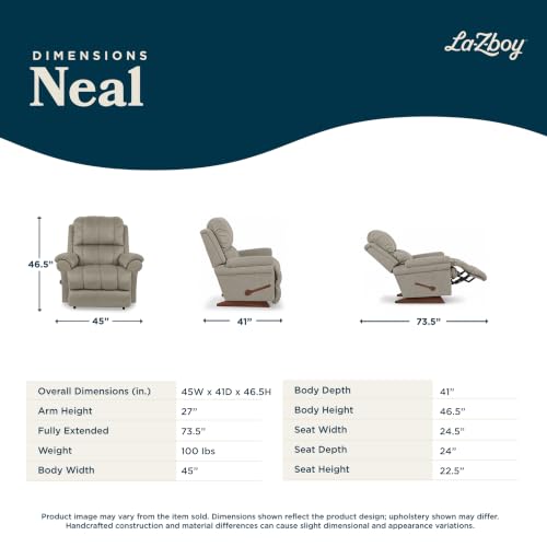 Image of La-Z-Boy Neal Rocking Recliner, Navy | Tall Scale with Tailored Cushions