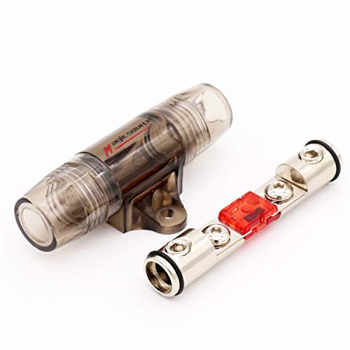 Magicsource In-Line Mini Anl Fuse Holder 4/8 Gange Awg In 4/8 Gange Awg 1-Way Out Copper High Conductive Finish With 60A Mini Fuse For Car Audio Battery Fuse Block #TOP3