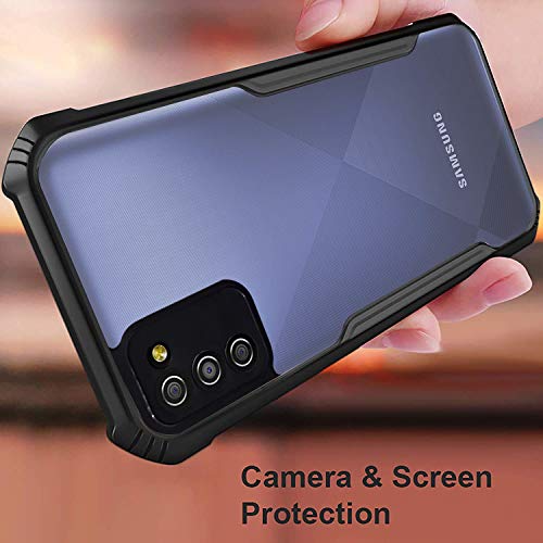 Image of Jkobi Hard PC Crystal Bumper Shockproof Back Cover Case for Samsung Galaxy A02s with Camera Protection (Matte Black)