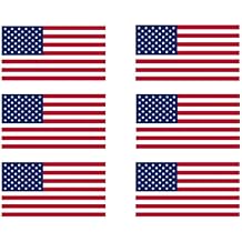 Rogue River Tactical Pack of 6 USA Flag Sticker United States Work Hard Hat Biker Helmet Stickers Decals Toolbox 1\x 2\