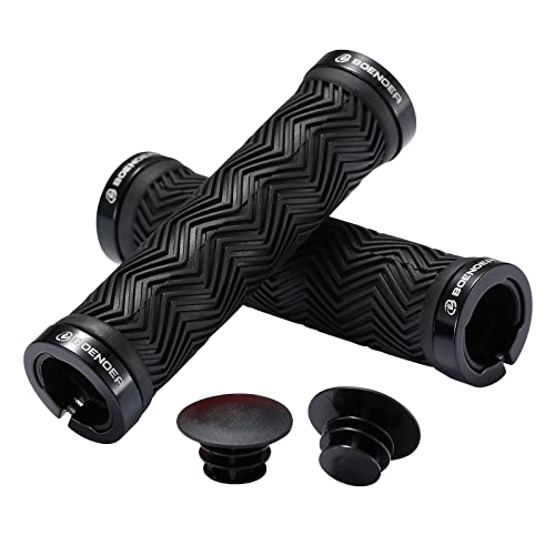 Boenoea Fahrrad Griffe, Ergonomisch Fahrradgriffe rutschfeste Fahrrad Griff Lenkergriffe mit Aluminium Schloss für Fahrrad Mountainbike Faltrad BMX MTB Cover