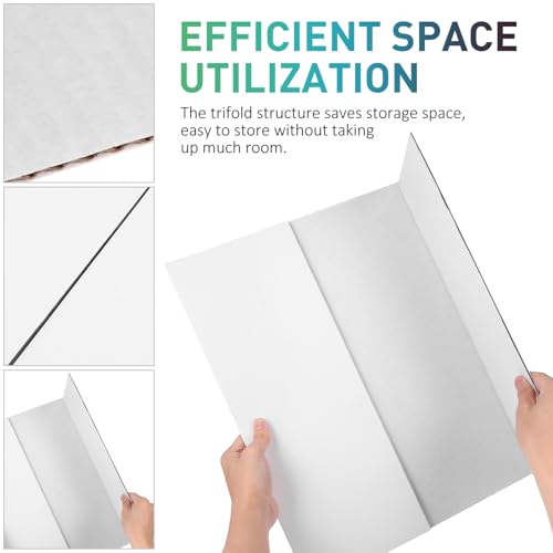 Luxshiny Dreifach Gefaltete Plakattafeln 4Er Set 26X17 Zoll Weiße Display-Tafeln Für Schulprojekte Präsentationen Und Bürobedarf