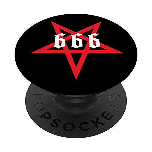 666 Pentagramme Satanique Gothique Punk Metal Anti Dieu Église PopSockets PopGrip Interchangeable Cover