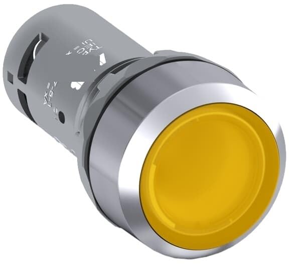 NURII 10 Piezas, pulsador Compacto Empotrado, Amarillo, CP2-32Y-10 10116183, Iluminado, Metal Cromado, 1 Noa